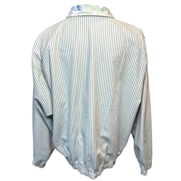 Vintage 90’s Reversible Floral Striped Cottagecore Coquette Zip Up Jacket Large - Picture 8 of 16